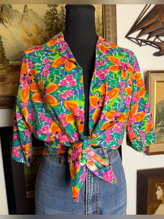 Woolrich Tops - Vintage 80s-90s WOOLRICH Floral Blouse Women's